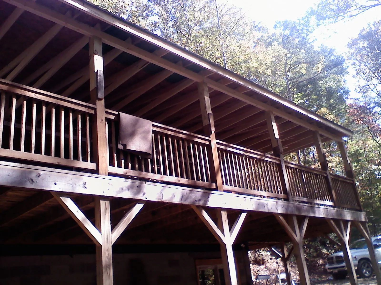Timber framing under a new elevated porch and deck — Roof Leak Repair in Nickelsville by Roofing Brothers